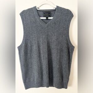 Jos. A Bank Reserve Gray 100% Cashmere‎ Preppy Sweater Vest